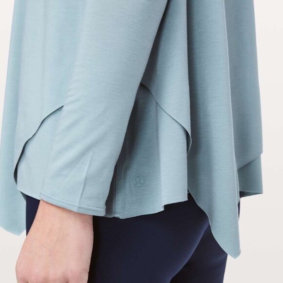 Lululemon | Tencel Sweetest Day Long Sleeve Tee " Blue Cast" Lounge | Size 8* - Picture 3 of 9
